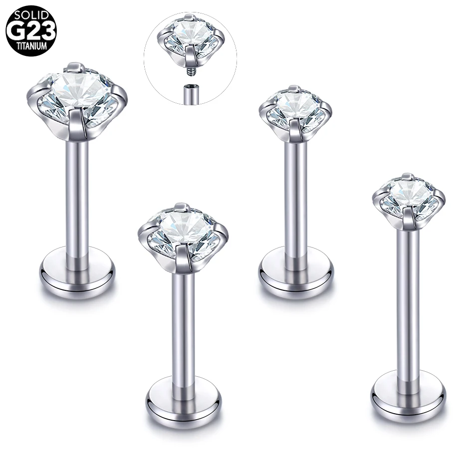 10Pcs/lot G23 Titanium Labret Lip Ring CZ Internal Thread Zircon Monroe Tragus Helix Ear Cartilage Piercing Body Jewelry 16G 
10Pcs/lot G23 Titanium Labret Lip Ring CZ Internal Thread Zircon Monroe Tragus Helix Ear Cartilage Piercing Body Jewelry 16G