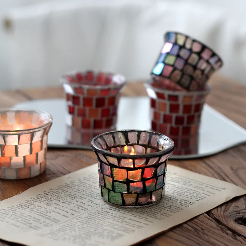 Mosaic Glass Candlestick Wedding Party Dining Romantic Candlesticks Tea Light Candles Holder Home Decoration Table Ornaments
Mosaic Glass Candlestick Wedding Party Dining Romantic Candlesticks Tea Light Candles Holder Home Decoration Table Ornaments