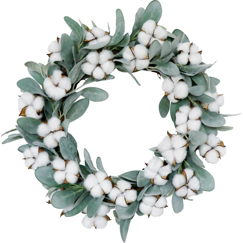 Cotton Wreath, Christmas Cotton Boll Rustic Wreath With Artificial Green Leaves For Outdoor Indoor Wedding Welcome Decor
Cotton Wreath, Christmas Cotton Boll Rustic Wreath With Artificial Green Leaves For Outdoor Indoor Wedding Welcome Decor
