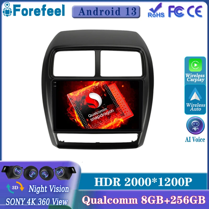 Android13 Qualcomm For Mitsubishi ASX 1 2010-2016 Multimedia Car GPS Player Navigation Touch Screen Stereo TV Radio lettore TV
Android13 Qualcomm For Mitsubishi ASX 1 2010-2016 Multimedia Car GPS Player Navigation Touch Screen Stereo TV Radio lettore TV