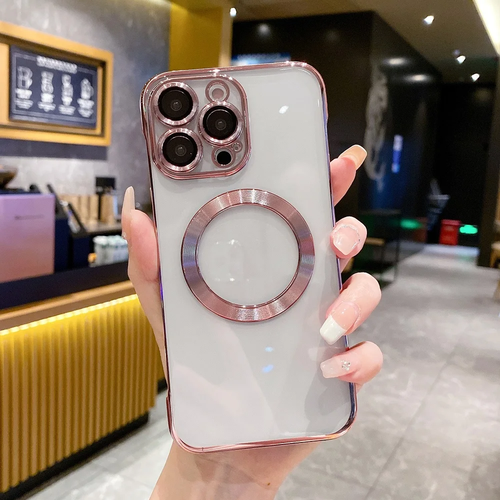 Luxury Plating Clear Borderless For Magsafe Phone Case For iPhone 14 13 12 11 Pro Max Plus Glass Lens Ultra Thin Frameless Cover 
Luxury Plating Clear Borderless For Magsafe Phone Case For iPhone 14 13 12 11 Pro Max Plus Glass Lens Ultra Thin Frameless Cover