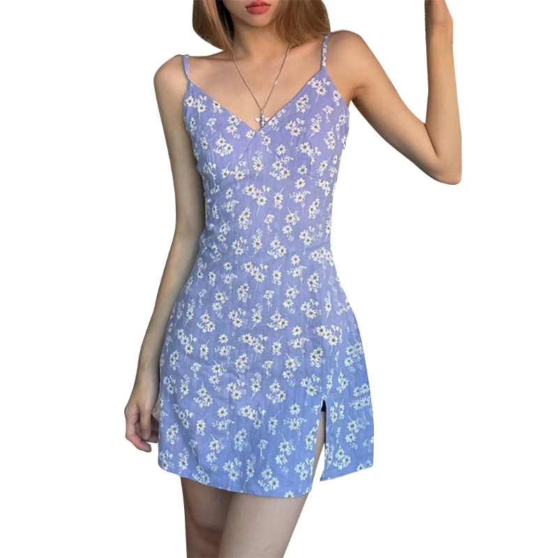 Женское летнее платье без рукавов с V-образным вырезом и разрезом
Женское летнее платье без рукавов с V-образным вырезом и разрезом