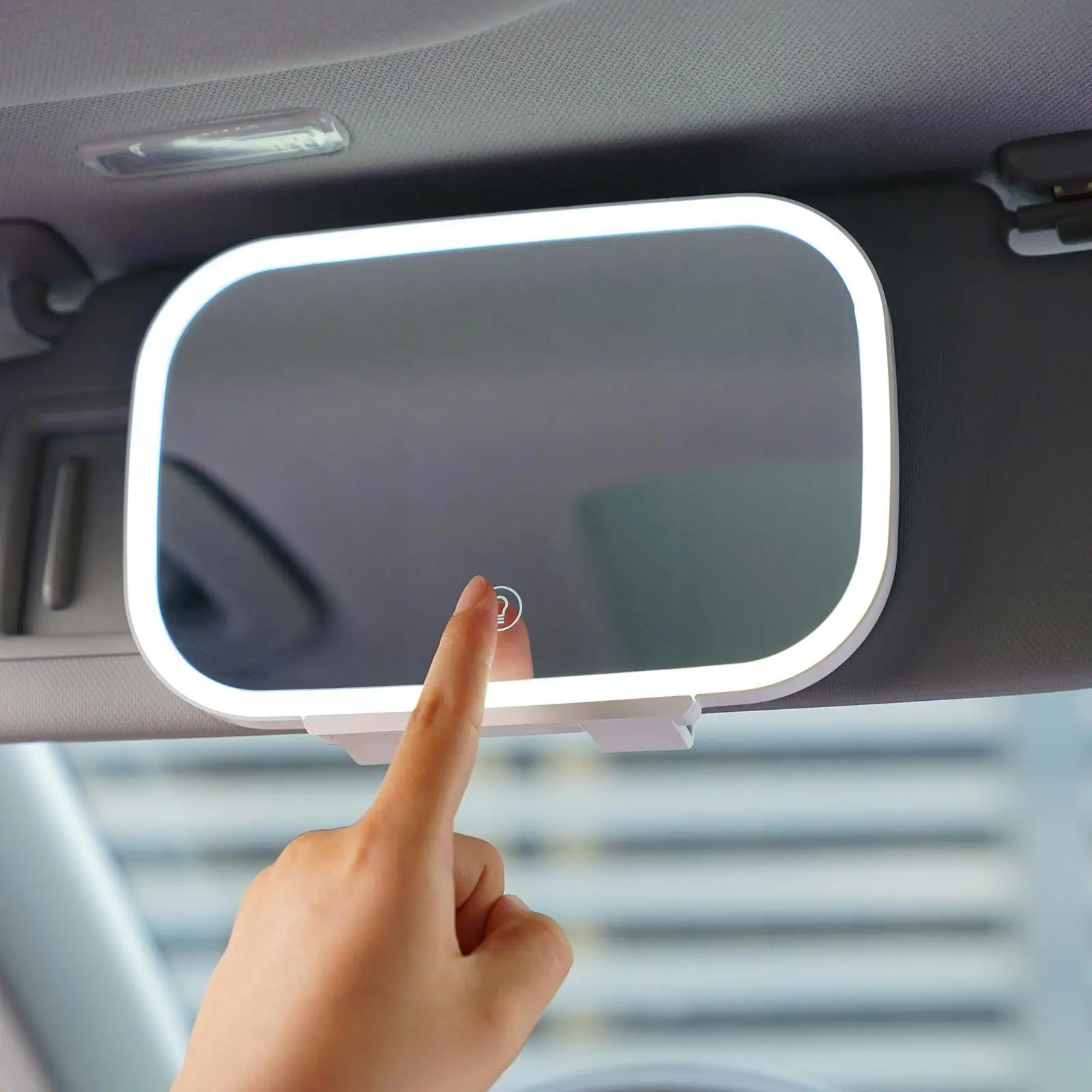 

Universal Car Sun Visor Mirror Screen Dimmable LED View Rear Makeup Interior Automobile Mirror Mirro LED With Light V0V5