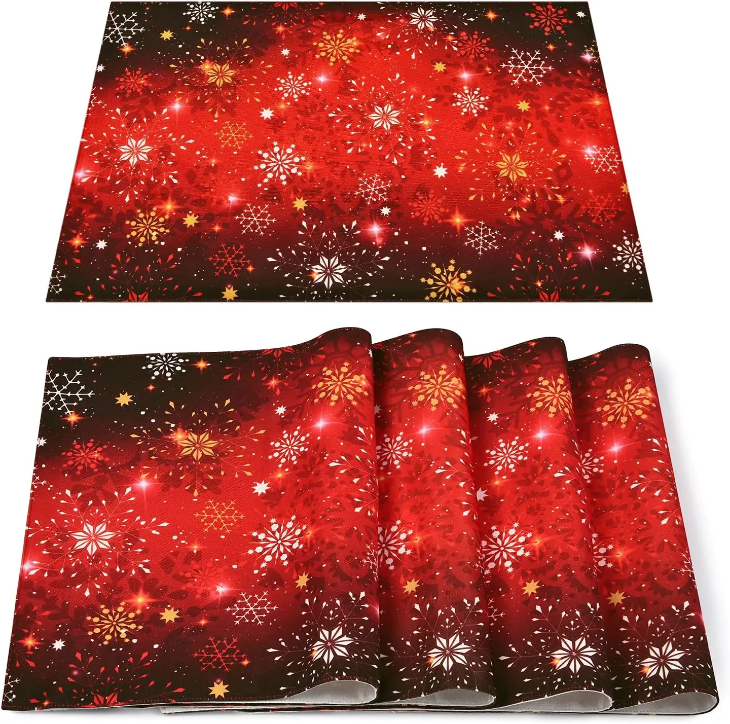 4 Pcs Christmas Placemats Set Non Slip Heat Resistant Red Winter Dining Mat Waterproof Snowflake Xmas Table Mats for Dining Room
4 Pcs Christmas Placemats Set Non Slip Heat Resistant Red Winter Dining Mat Waterproof Snowflake Xmas Table Mats for Dining Room