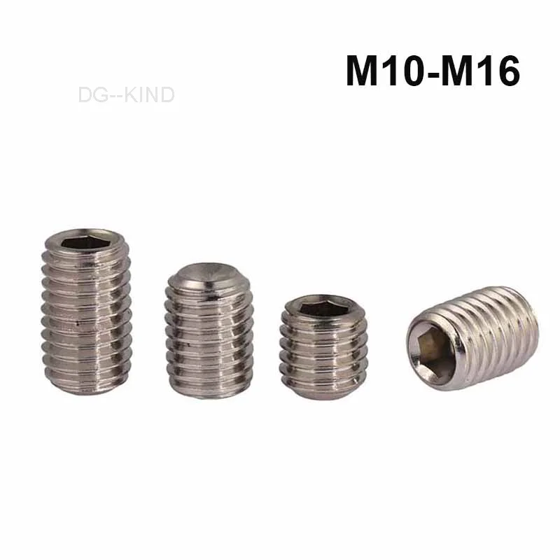 Hex screw m10 m12 m14 m16 304, stainless steel screw with allen socket, rounded tip
Hex screw m10 m12 m14 m16 304, stainless steel screw with allen socket, rounded tip