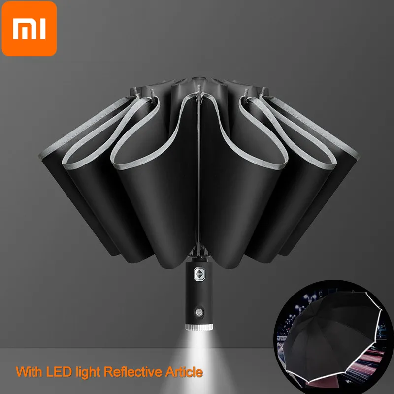 Xiaomi 2021 Auto Open Close Umbrella Light-emitting LED Reverse Ten-bones Three-folding Automatic Vinyl Umbrella With Light
Xiaomi 2021 Auto Open Close Umbrella Light-emitting LED Reverse Ten-bones Three-folding Automatic Vinyl Umbrella With Light