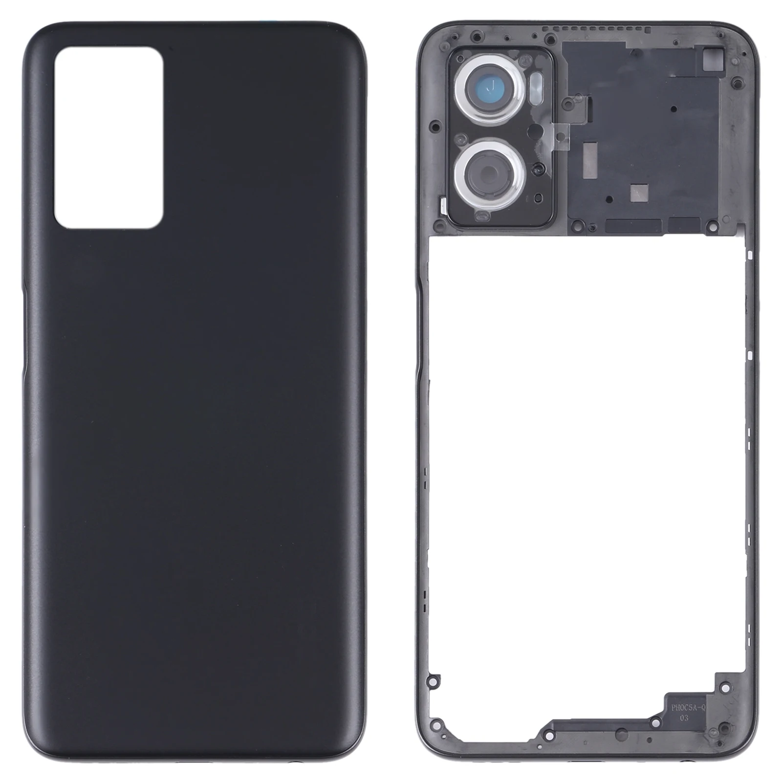

Battery Back Cover with Middle Frame for OPPO A36/A76 Rear Housing Door Replacement Parts