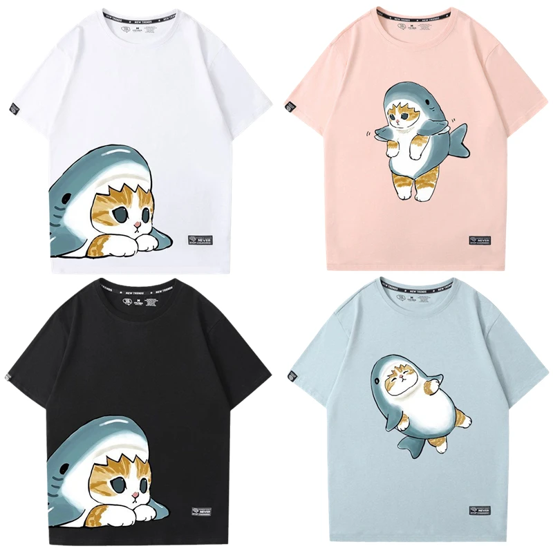 Kawaii Mofusand Anime Hobby Shark Cat Summer Print Short Sleeve Girls Cotton T-Shirt Going Out Versatile Half Sleeve Top
Kawaii Mofusand Anime Hobby Shark Cat Summer Print Short Sleeve Girls Cotton T-Shirt Going Out Versatile Half Sleeve Top