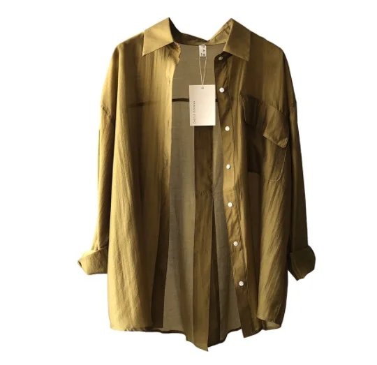 2022NEW Tencel Shirt Women Blouses Long Sleeve 2022 Summer New Korean Loose Casual Tops Solid Color Temperament Sunscreen
2022NEW Tencel Shirt Women Blouses Long Sleeve 2022 Summer New Korean Loose Casual Tops Solid Color Temperament Sunscreen