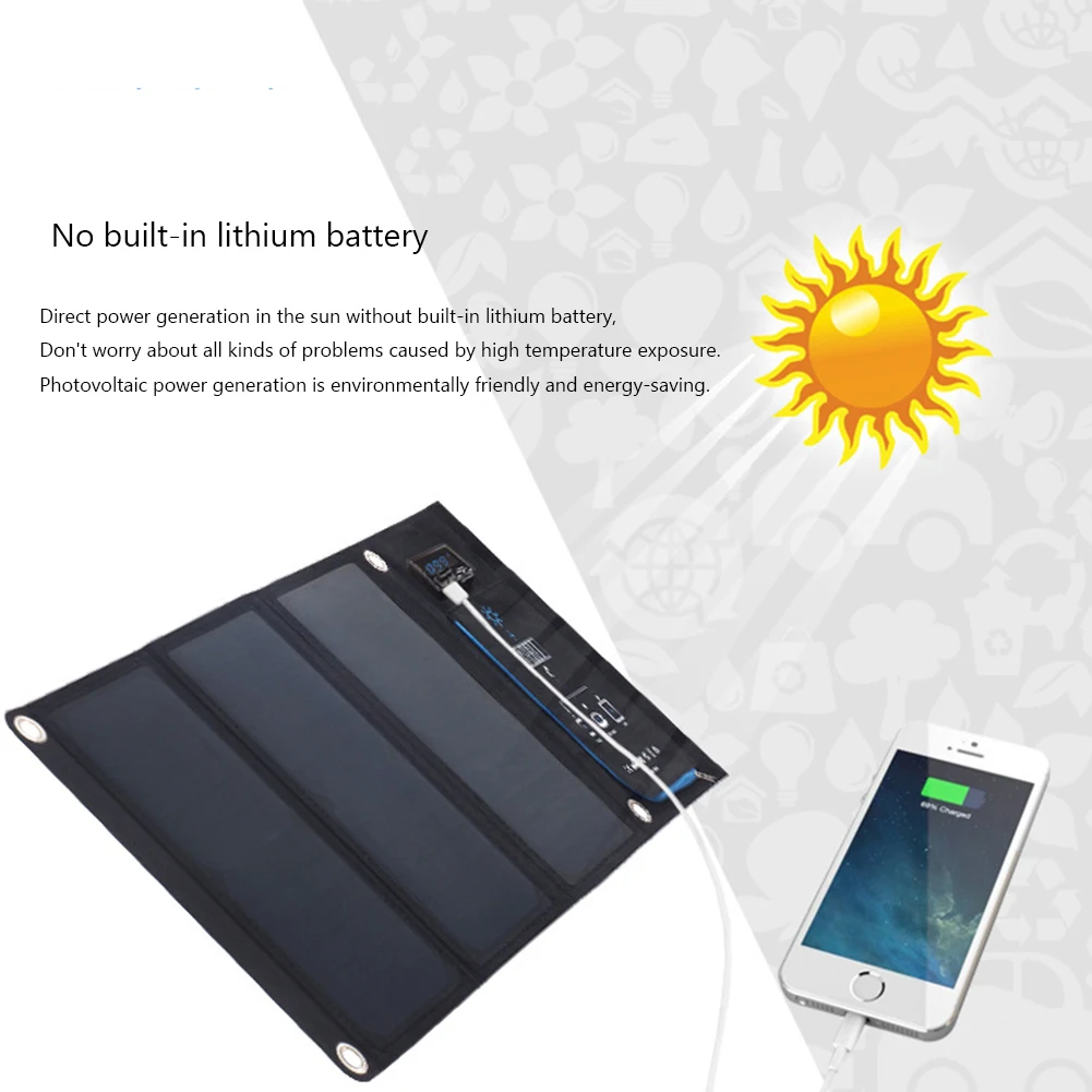 

5V 21W Solar Panels Portable Folding Foldable Waterproof Dual 5V/3.5A USB Solar Panel Charger Power Bank for Phone Battery