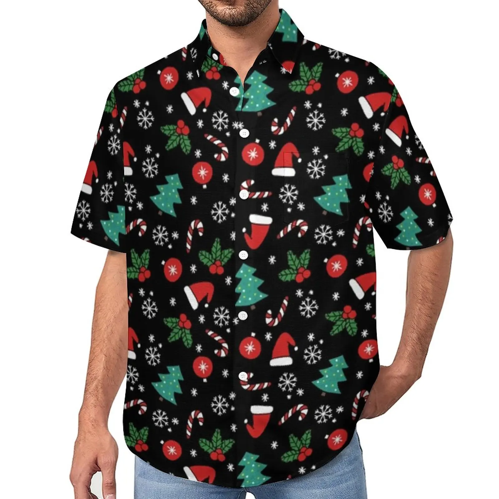 Christmas Print Casual Shirt Snowflake And Tree Vacation Loose Shirt Hawaiian Fashion Blouses Short Sleeve Graphic Oversize Tops
Christmas Print Casual Shirt Snowflake And Tree Vacation Loose Shirt Hawaiian Fashion Blouses Short Sleeve Graphic Oversize Tops