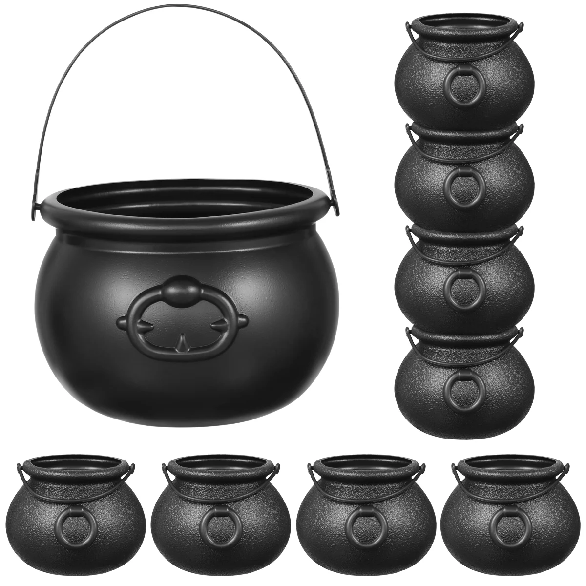 Black Cauldrons Set of ( 1 Large and 8 Medium ) Candy Buckets, Novelty Cauldron Kettles Multi- purposed Candy Pot for Party
Black Cauldrons Set of ( 1 Large and 8 Medium ) Candy Buckets, Novelty Cauldron Kettles Multi- purposed Candy Pot for Party