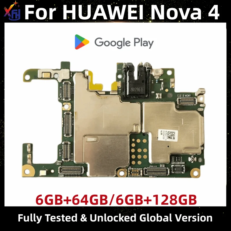 

Unlocked For HUAWEI NOVA 4 Nova4 Mainboard Original Logic Board 128GB Motherboard With Full Chips Global Version