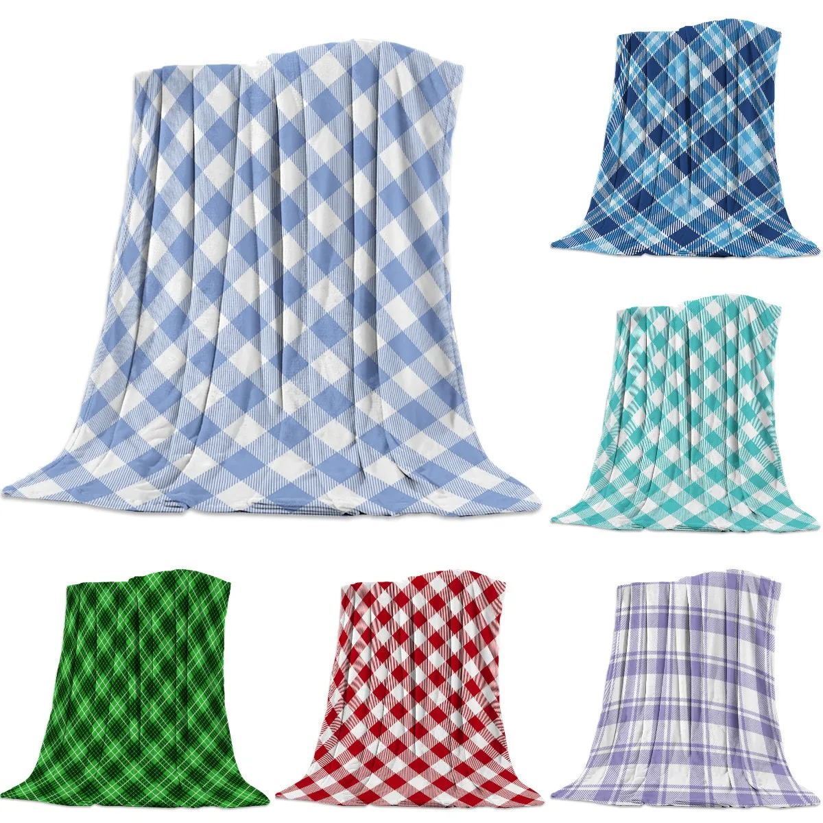Blue White Checkered Plaid Geometric Flannel Throw Blanket Simple Design Warm Super Soft Lightweight for Bed Sofa Couch Blanket
Blue White Checkered Plaid Geometric Flannel Throw Blanket Simple Design Warm Super Soft Lightweight for Bed Sofa Couch Blanket