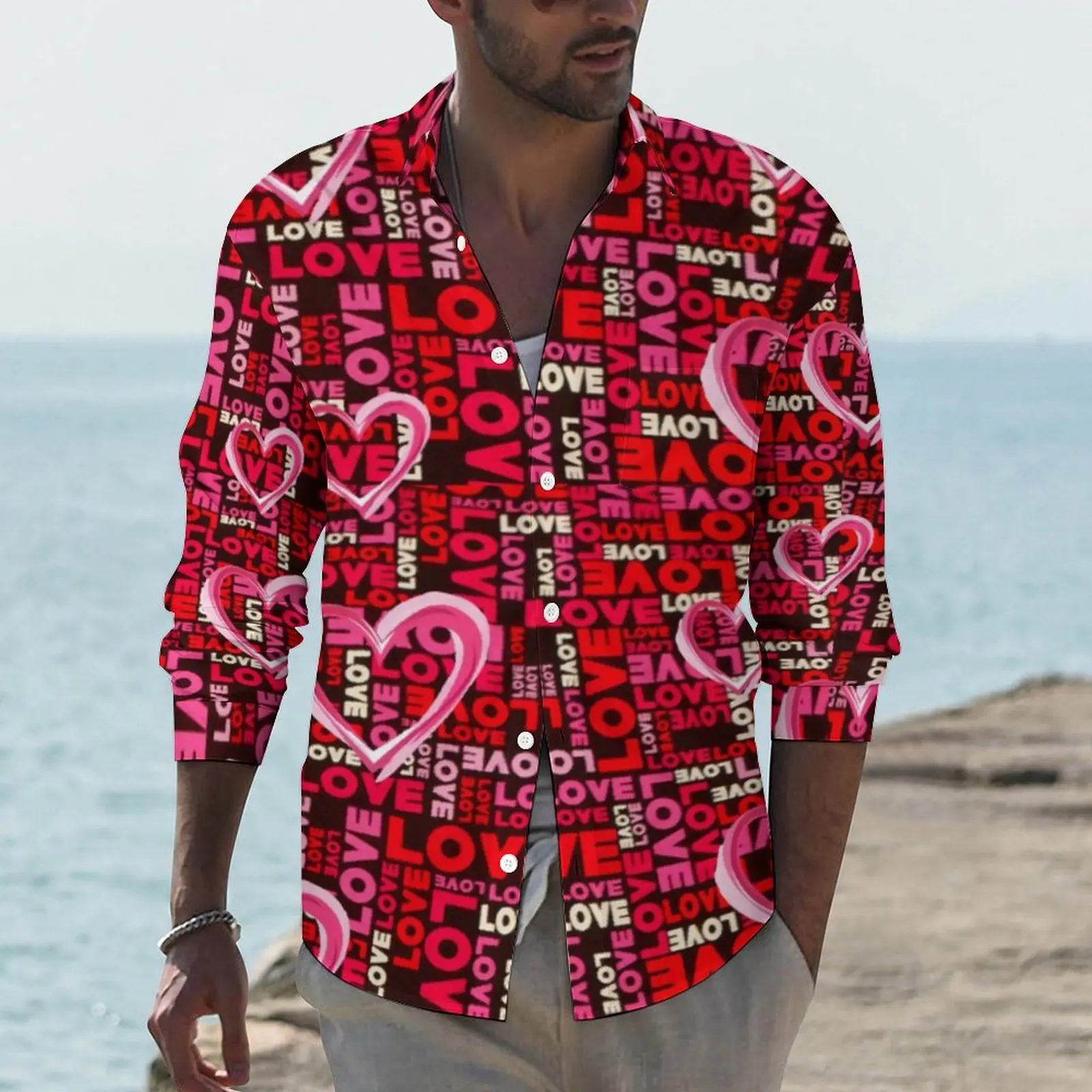 Red Heart Print Shirt Spring Cute Valentines Day Casual Shirts Male Cool Blouses Long Sleeve Graphic Y2K Clothes Large Size
Red Heart Print Shirt Spring Cute Valentines Day Casual Shirts Male Cool Blouses Long Sleeve Graphic Y2K Clothes Large Size