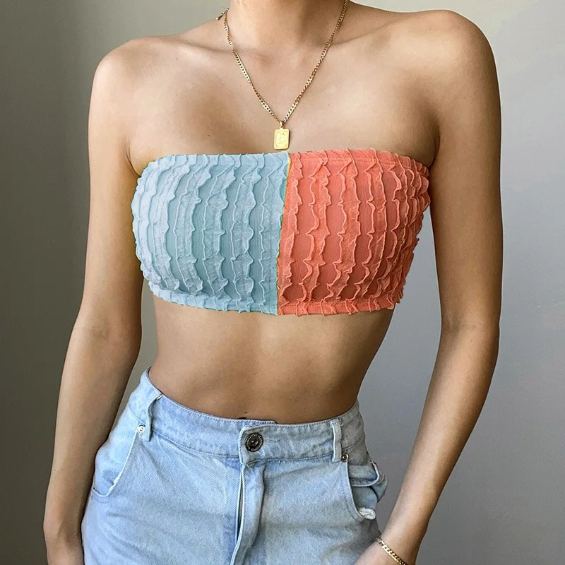 Summer Sexy Strapless Tanks Tops Women Designer Backless Camisole Sleeveless Contrasting Colors Cropped Feminino Y2k Bustier
Summer Sexy Strapless Tanks Tops Women Designer Backless Camisole Sleeveless Contrasting Colors Cropped Feminino Y2k Bustier