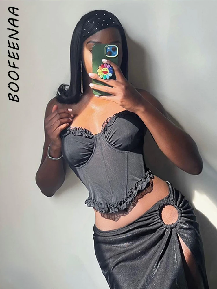 BOOFEENAA винтажный сексуальный корсет-бюстье, топ 2022, модная женская одежда, Черная кружевная отделка, топы-трубы с открытой спиной, клубная оде...
BOOFEENAA винтажный сексуальный корсет-бюстье, топ 2022, модная женская одежда, Черная кружевная отделка, топы-трубы с открытой спиной, клубная оде...