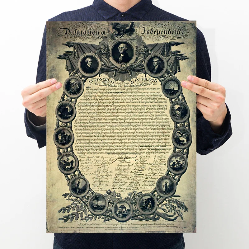 Nostalgic The United States Declaration of Independence Home Poster Vintage Kraft Paper Character Poster Wall Art Coffee Room
Nostalgic The United States Declaration of Independence Home Poster Vintage Kraft Paper Character Poster Wall Art Coffee Room