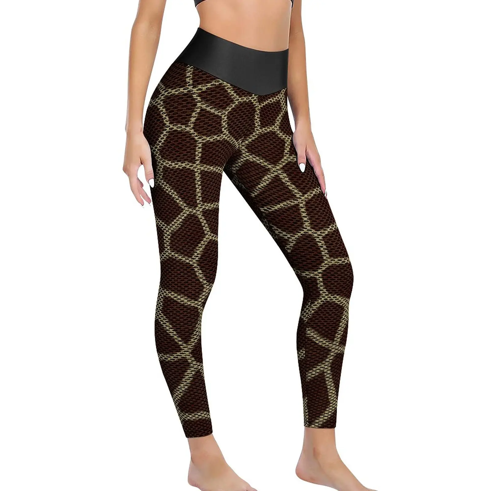 

Brown Giraffe Yoga Pants Lady Animal Print Leggings Sexy Push Up Vintage Yoga Sport Legging Seamless Custom Gym Leggins