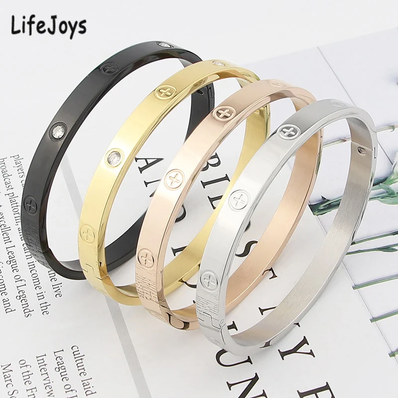 Cross Screw Bangle Bracelet Luxury Love Jewelry Gold Stainless Steel Brand Cuff Bangle Zircon Stone for Women Men Fashion Gift
Cross Screw Bangle Bracelet Luxury Love Jewelry Gold Stainless Steel Brand Cuff Bangle Zircon Stone for Women Men Fashion Gift