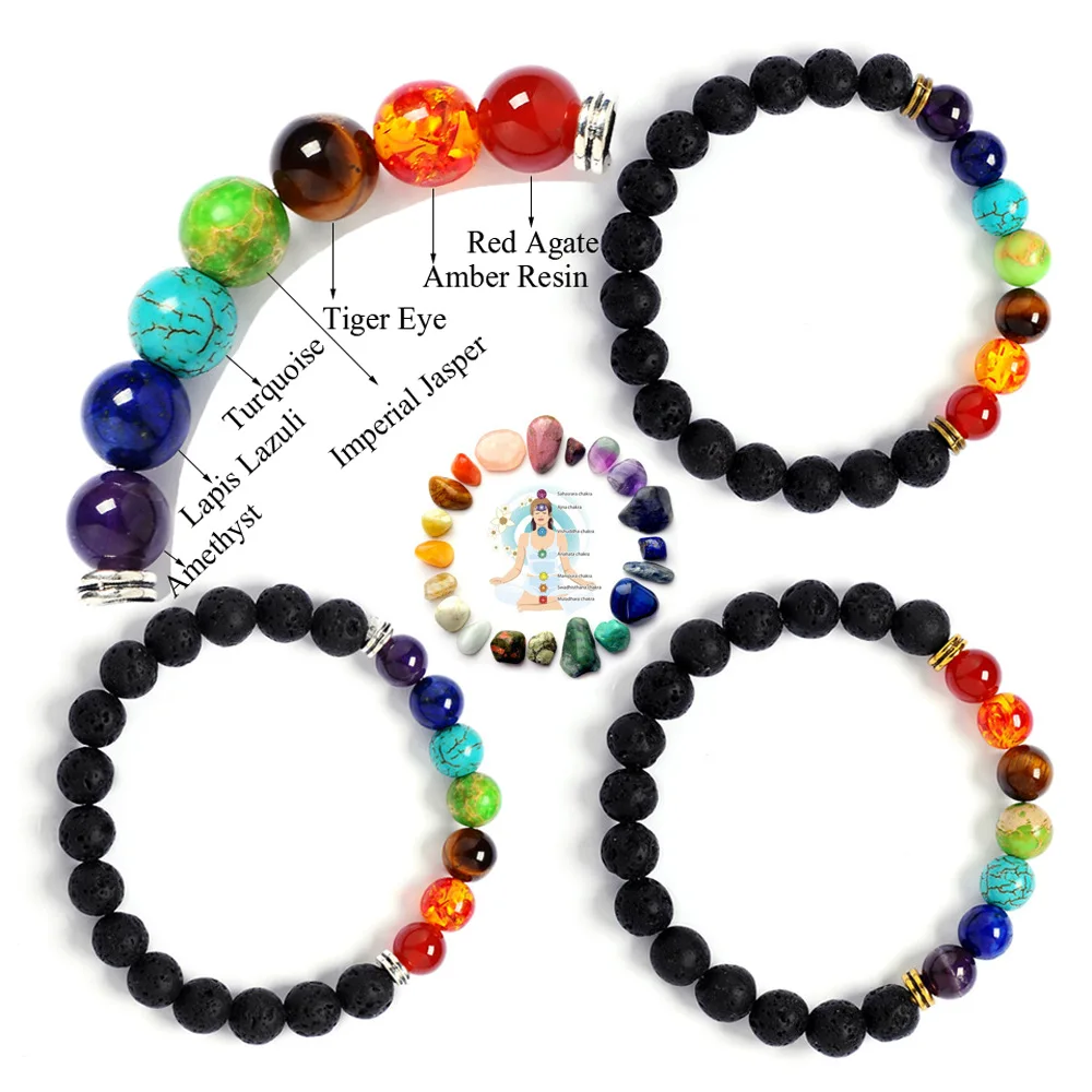 7 Chakra Crystal Beaded Charm Bracelets For Women Semi-precious Stones Yoga Hand Chain Natural Stone Bangle Jewelry 1pcs 
7 Chakra Crystal Beaded Charm Bracelets For Women Semi-precious Stones Yoga Hand Chain Natural Stone Bangle Jewelry 1pcs