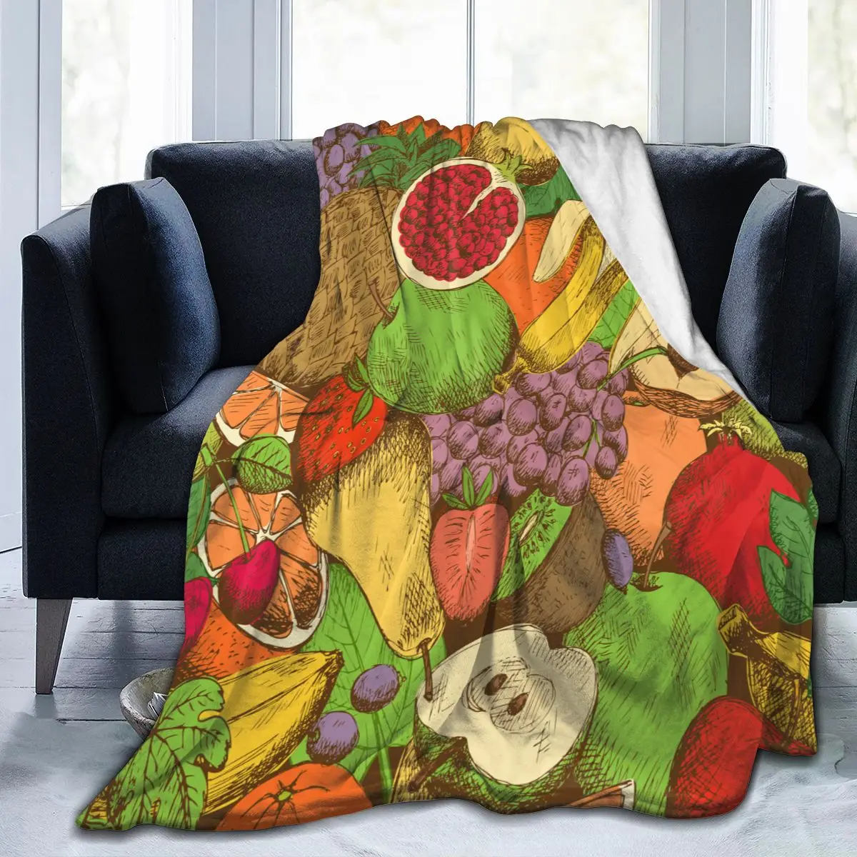

Уникальное одеяло для друзей, Яркие сочные свежие фрукты, прочное супермягкое удобное домашнее Подарочное одеяло