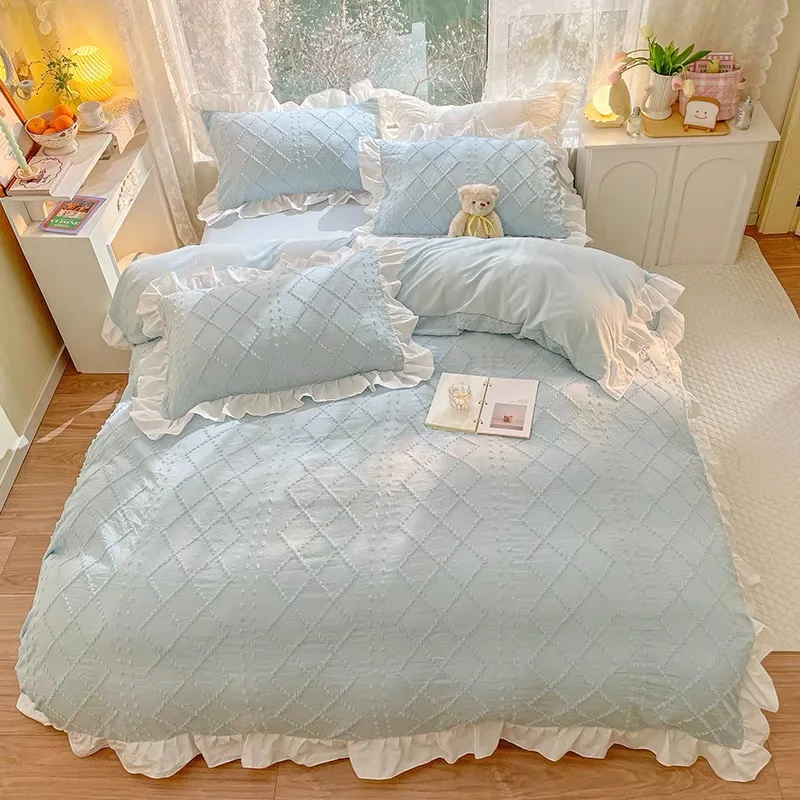 Princess style cut flower 4 sets washed cotton sheet quilt cover girl lace bedclothes 3 sets bedclothes
Princess style cut flower 4 sets washed cotton sheet quilt cover girl lace bedclothes 3 sets bedclothes
