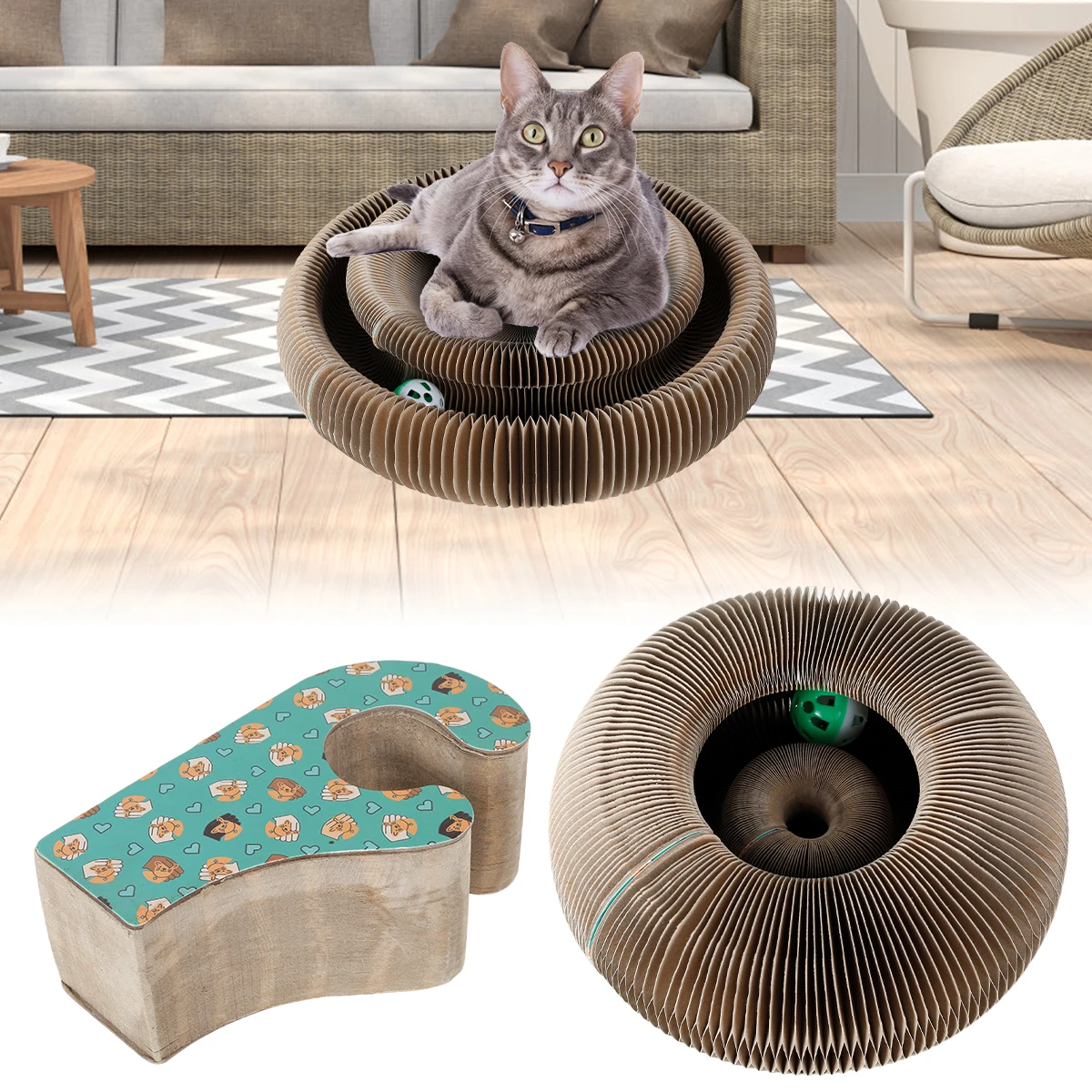 NEW Magic Organ Cat Scratching Board Cat Accordion Scratcher with Toy Ball Foldable and Durable Cat Scratcher Interactive Kitten
NEW Magic Organ Cat Scratching Board Cat Accordion Scratcher with Toy Ball Foldable and Durable Cat Scratcher Interactive Kitten