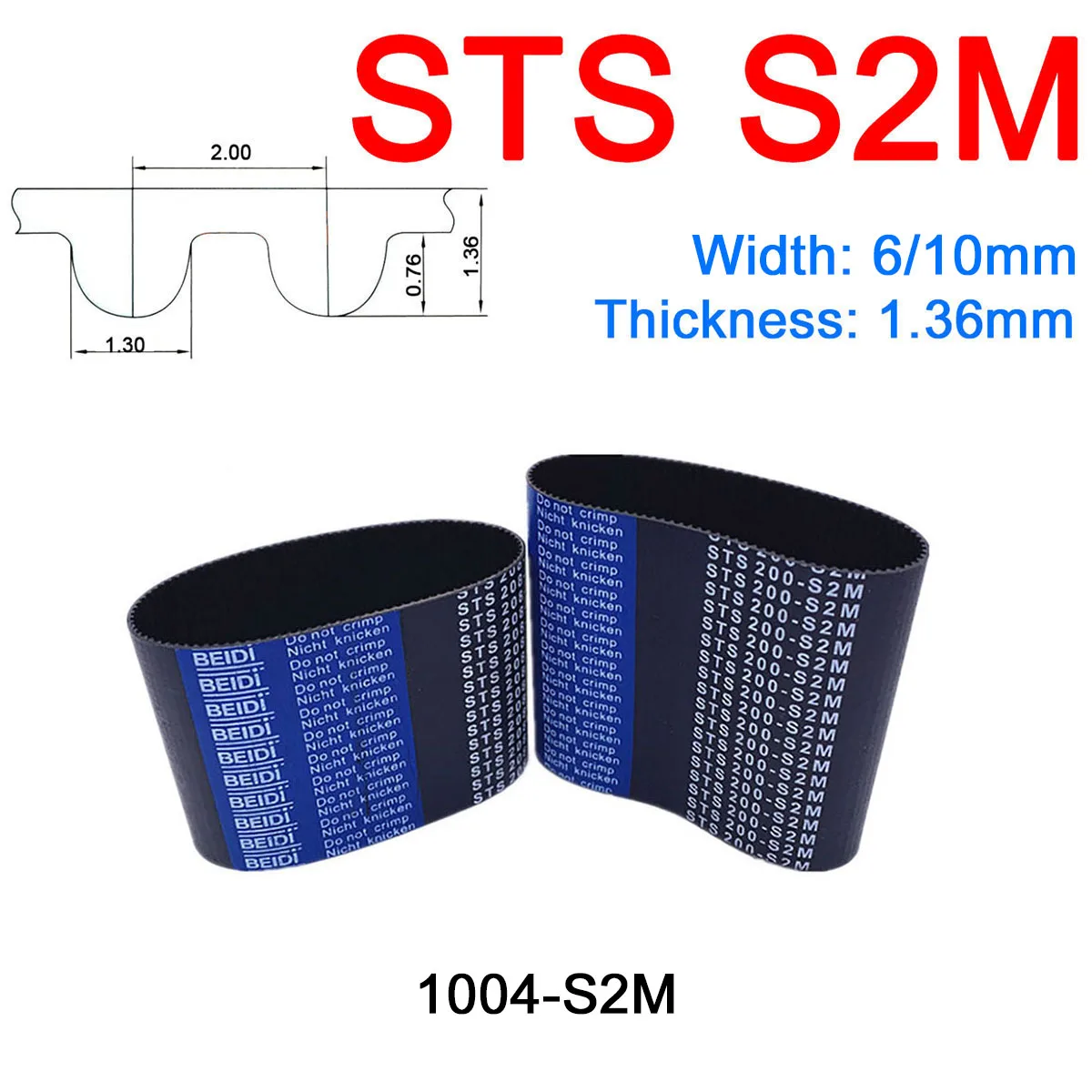 1Pc Width 6mm 10mm S2M Rubber Arc Tooth Timing Belt Pitch Length 1004mm Synchronous Belts Drive Belts High Quality Closed
1Pc Width 6mm 10mm S2M Rubber Arc Tooth Timing Belt Pitch Length 1004mm Synchronous Belts Drive Belts High Quality Closed