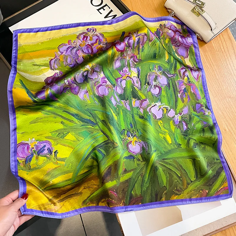 Women Square Pure Silk Scarf Van Gogh Oil Painting Floral Hijab Female Neck Tie Headband Shawls Wraps Wirst Headkerchief 53*53Cm
Women Square Pure Silk Scarf Van Gogh Oil Painting Floral Hijab Female Neck Tie Headband Shawls Wraps Wirst Headkerchief 53*53Cm