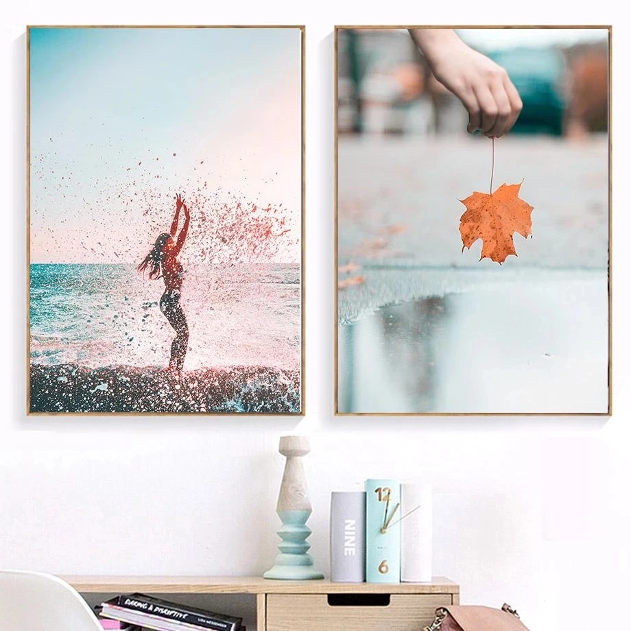 Sea Wave Beach Canvas Posters and Prints Wall Art Canvas Painting Girl Pink Flower Bird Leaf Wall Pictures for Living Room Decor
Sea Wave Beach Canvas Posters and Prints Wall Art Canvas Painting Girl Pink Flower Bird Leaf Wall Pictures for Living Room Decor