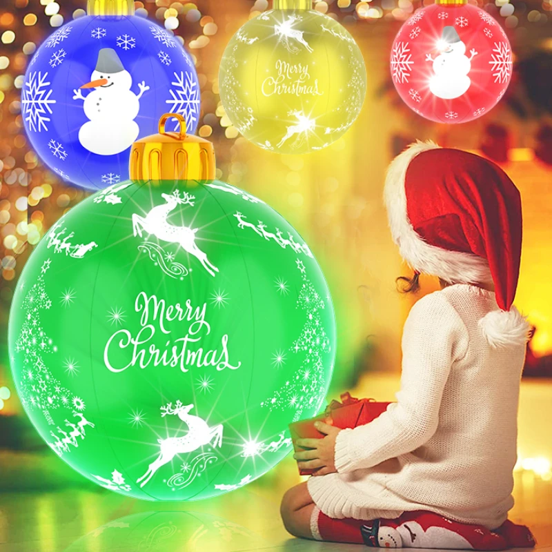 Большой Рождественский надувной светодиодный светоизлучающий шар, 60 см, Рождественский шар из ПВХ, украшение для дома и улицы, новый год
Большой Рождественский надувной светодиодный светоизлучающий шар, 60 см, Рождественский шар из ПВХ, украшение для дома и улицы, новый год