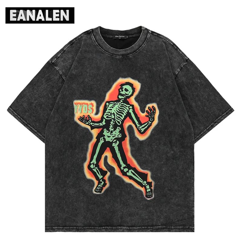 Harajuku Retro Skull Print Oversized Short Sleeve T-Shirt Men's Gothic Loose Hip Hop Streetwear Pop Anime T-Shirt Women Grunge
Harajuku Retro Skull Print Oversized Short Sleeve T-Shirt Men's Gothic Loose Hip Hop Streetwear Pop Anime T-Shirt Women Grunge