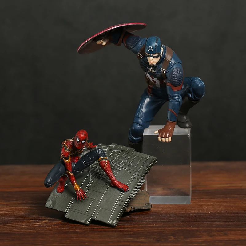 

Avengers Captain America Spiderman Iron Man Mark MK 50 Figure PVC Model Toy Decoration Anime Figurine Gift