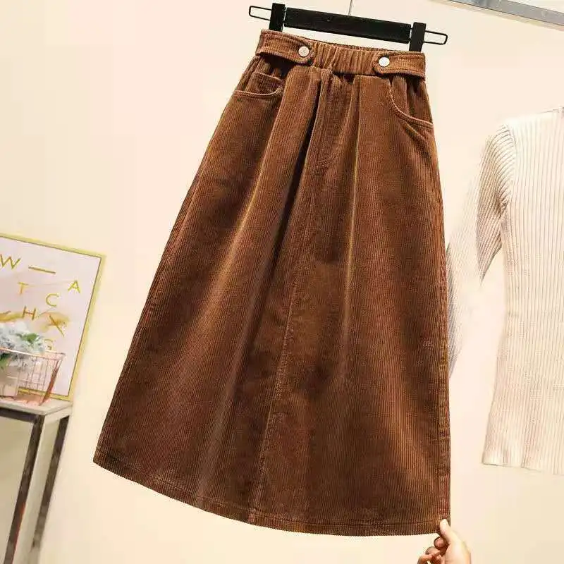 Autumn Winter Corduroy Skirt Women Vintage Midi Long Skirts Female Elastic Waist Mid-length A-line Skirt 4XL J373
Autumn Winter Corduroy Skirt Women Vintage Midi Long Skirts Female Elastic Waist Mid-length A-line Skirt 4XL J373