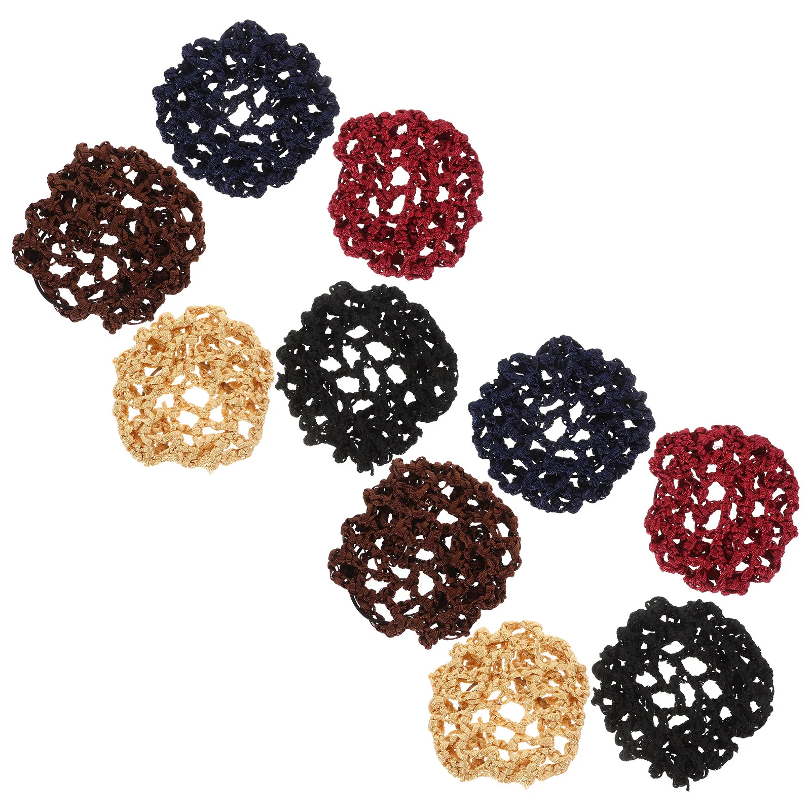 

10 Pcs Hair Bun Holder Nets Ballet Crochet Coffee Accessories Girls Buns Holders Women's Hairnets Invisible