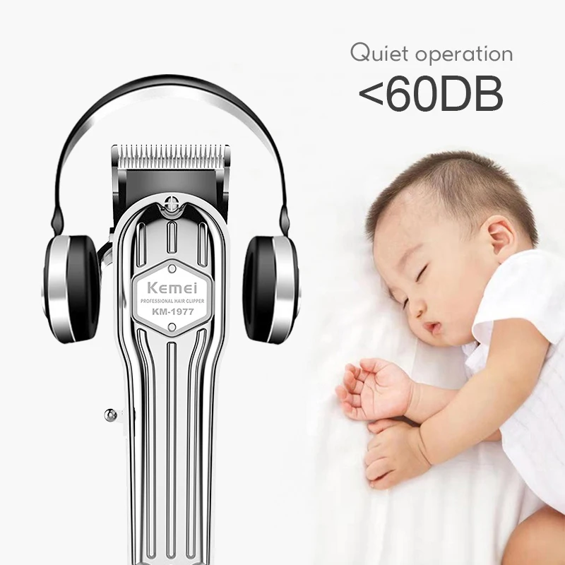 Kemei Professional Hair Clipper Men's Titanium Ceramic Blade Full Metal Barber Electric Trimmer Cordless Hair Cutting Machine 
Kemei Professional Hair Clipper Men's Titanium Ceramic Blade Full Metal Barber Electric Trimmer Cordless Hair Cutting Machine