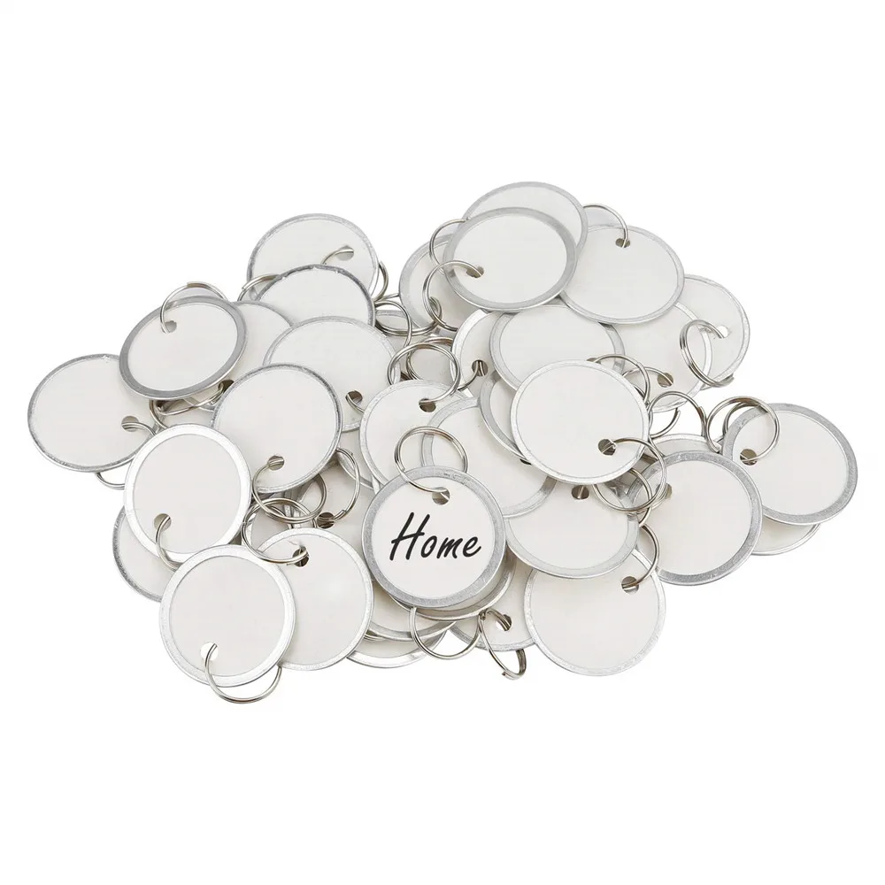 50pcs Diy Round Blank Locker Number Tag Portable Metal Rim Tags Key Convenient Tags Paper Tags With Metal Rings White Label 2022 
50pcs Diy Round Blank Locker Number Tag Portable Metal Rim Tags Key Convenient Tags Paper Tags With Metal Rings White Label 2022