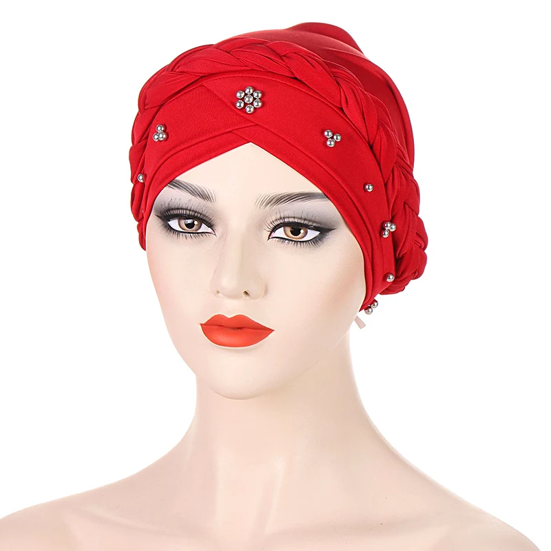 

Арабская женская искусственная женская шапка для рака мусульманский Плетеный головной шарф-тюрбан головная повязка обложка Рамадан выпадение волос исламский стиль