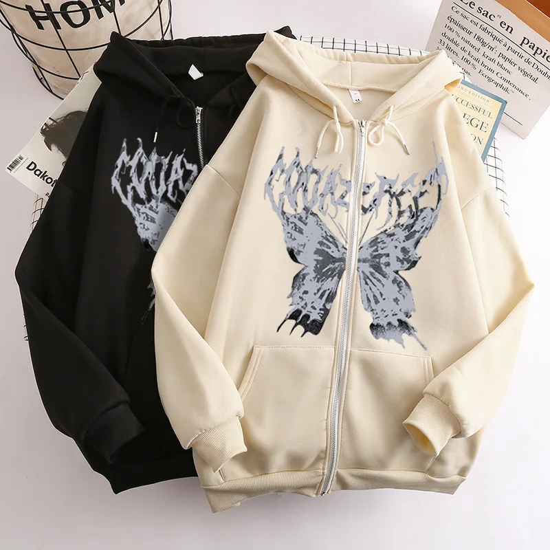 ALANOS Woman Winter Cardigan Zip Up Hooded Sweatshirt Korean Fashion Sweater Jacket Hip-pop Streetwear Loose Coat Women Clothing
ALANOS Woman Winter Cardigan Zip Up Hooded Sweatshirt Korean Fashion Sweater Jacket Hip-pop Streetwear Loose Coat Women Clothing