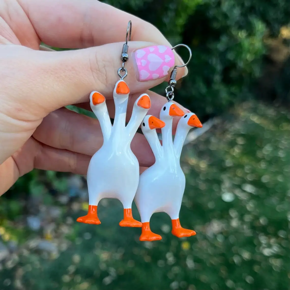

3-Headed Goose Duck Earrings-Funny Duck Earrings Cute-Loose Hand-Painted 3D Printed Jewelry Women's Fashion Personality Gifts