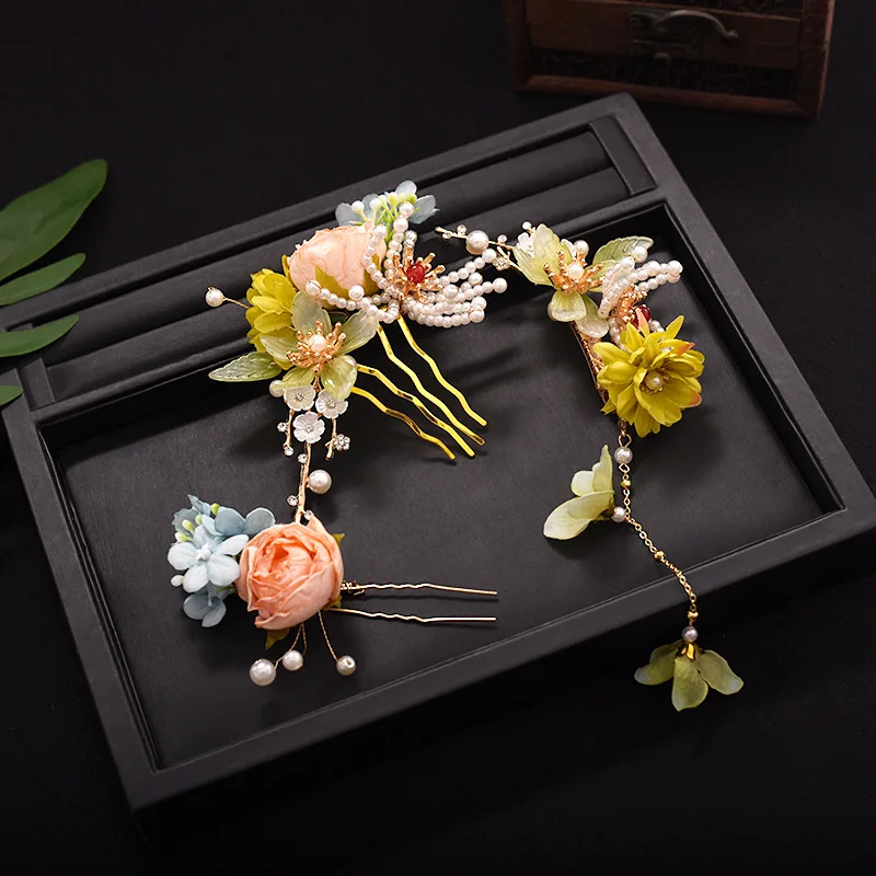Pearl Silk Flower Suit Hanfu Accessories Set Elegant Tassel Glazed Flower Hair Comb Hair Accessories Back Pressure Hair Clips
Pearl Silk Flower Suit Hanfu Accessories Set Elegant Tassel Glazed Flower Hair Comb Hair Accessories Back Pressure Hair Clips