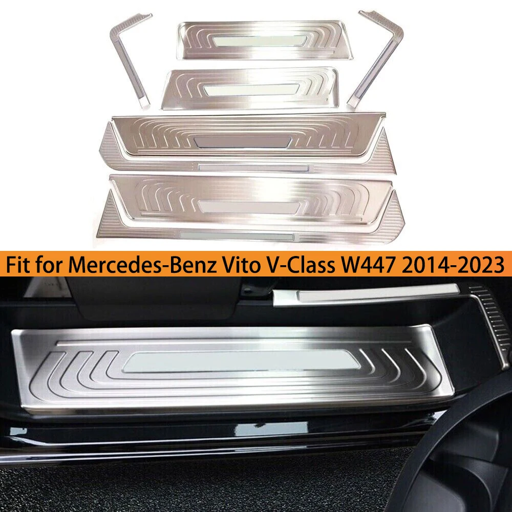 Для Mercedes-Benz Vito V-Class W447 2014-2023 автомобильные аксессуары из нержавеющей стали, защита порога, накладка накладки, 8 шт.
Для Mercedes-Benz Vito V-Class W447 2014-2023 автомобильные аксессуары из нержавеющей стали, защита порога, накладка накладки, 8 шт.