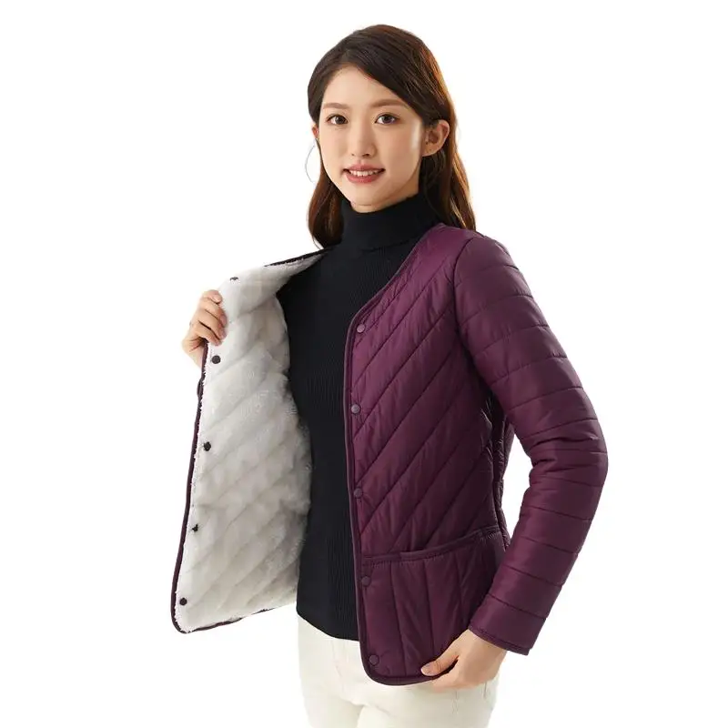New Winter Girlish Ultra Light Down Thick Warm Lamb Cashmere Jacket High Quality Collarless Fitted Streetwear Cozy Outwear
New Winter Girlish Ultra Light Down Thick Warm Lamb Cashmere Jacket High Quality Collarless Fitted Streetwear Cozy Outwear