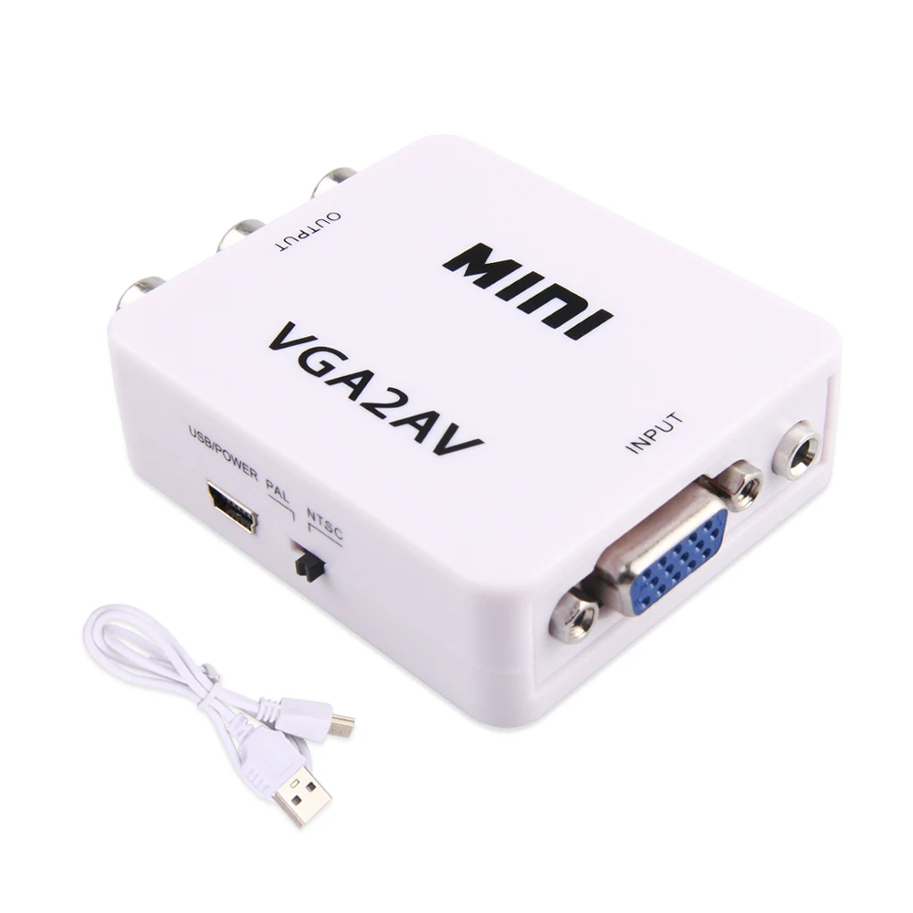 Mini VGA TO AV Converter VGA2AV Convertor with 3.5mm Audio VGA To RCA Video Converter For PC to TV HD Computer to TV
Mini VGA TO AV Converter VGA2AV Convertor with 3.5mm Audio VGA To RCA Video Converter For PC to TV HD Computer to TV