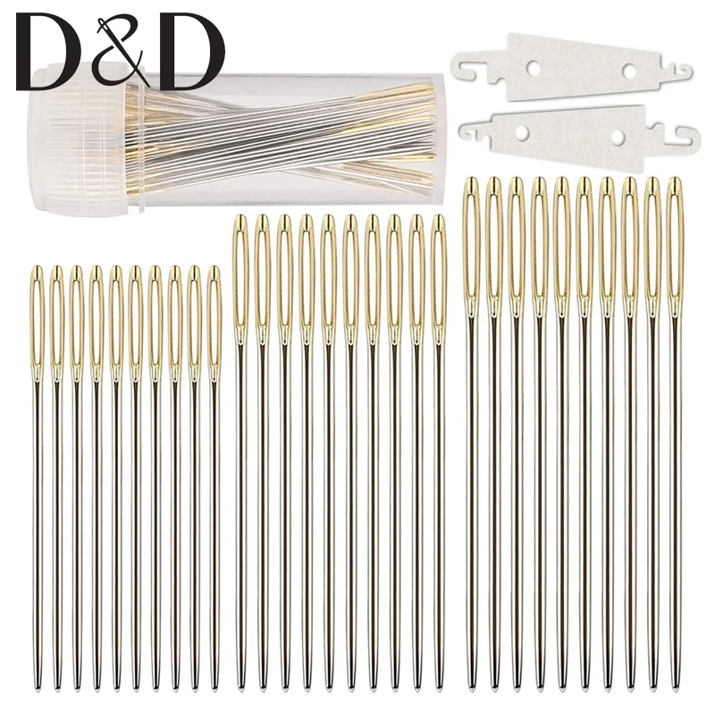 32Pcs/Set Big Eyes Sewing Needles Stainless Steel Hand Stitching Needles Embroidery Needles with Needle Threader DIY Tools
32Pcs/Set Big Eyes Sewing Needles Stainless Steel Hand Stitching Needles Embroidery Needles with Needle Threader DIY Tools