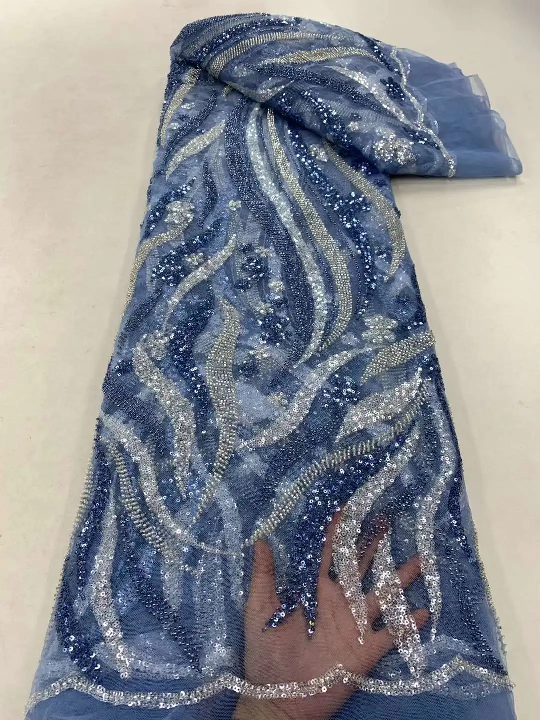 Nigerian Lace Fabric Sequins Embroidery Groom African Lace Bridal High Quality Beads French Tulle Lace Fabric Wedding ZX55T-1
Nigerian Lace Fabric Sequins Embroidery Groom African Lace Bridal High Quality Beads French Tulle Lace Fabric Wedding ZX55T-1