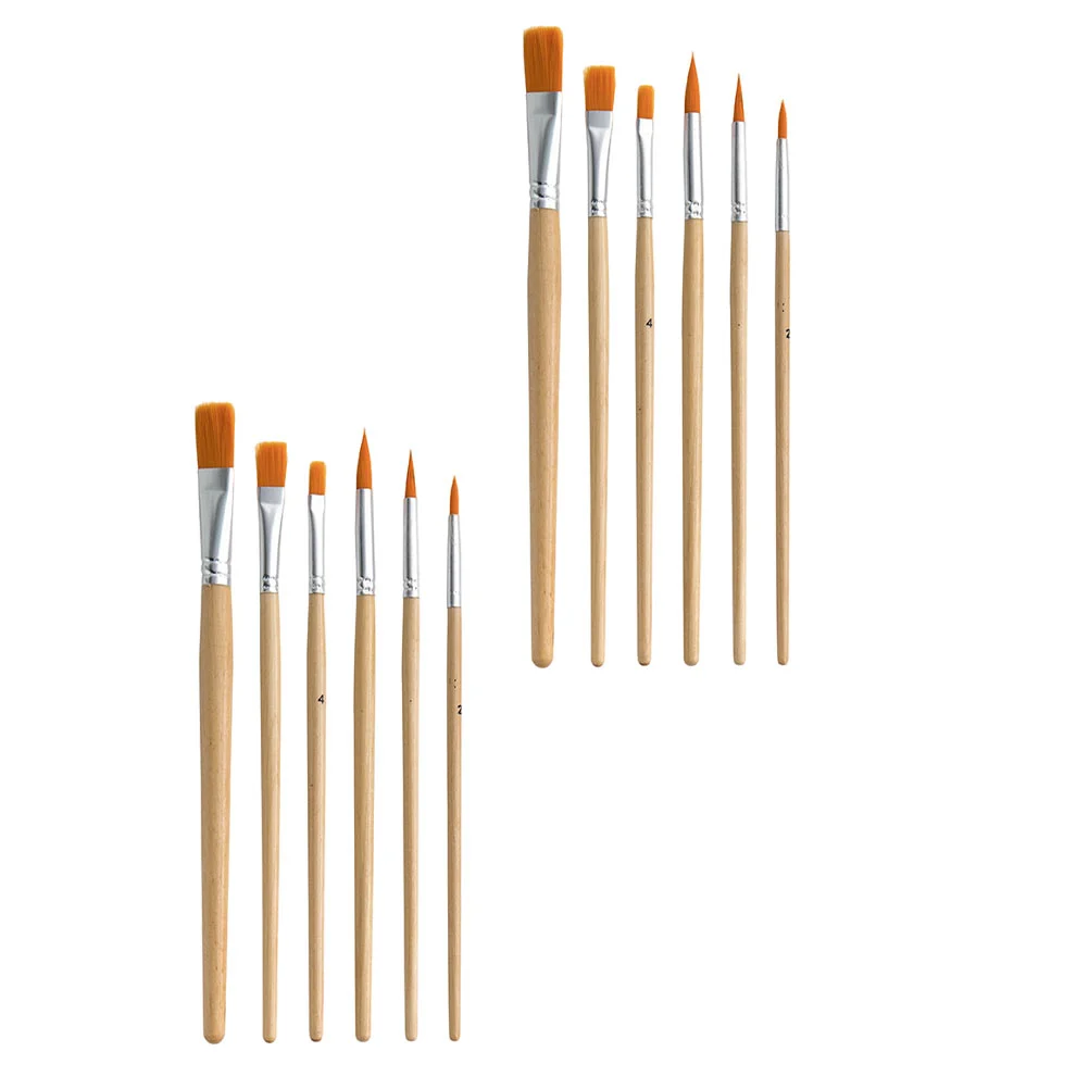 12Pcs Oil Painting Brushes Nylon Hair Paintbrushes Child Graffiti Brushes for Home
12Pcs Oil Painting Brushes Nylon Hair Paintbrushes Child Graffiti Brushes for Home
