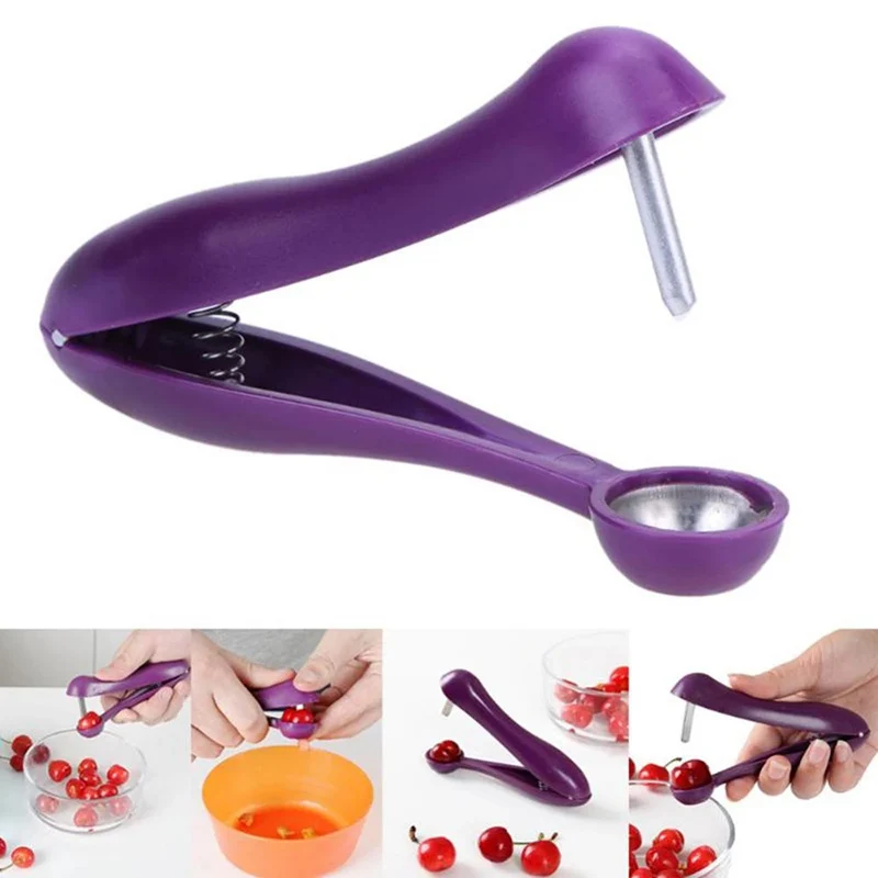 

New 5'' Cherry Fruit Red Dates Jujube Pitter Remover Olive Corer Pit Seed Gadge Kitchen Cooking Vegetable Salad Spinner Tools