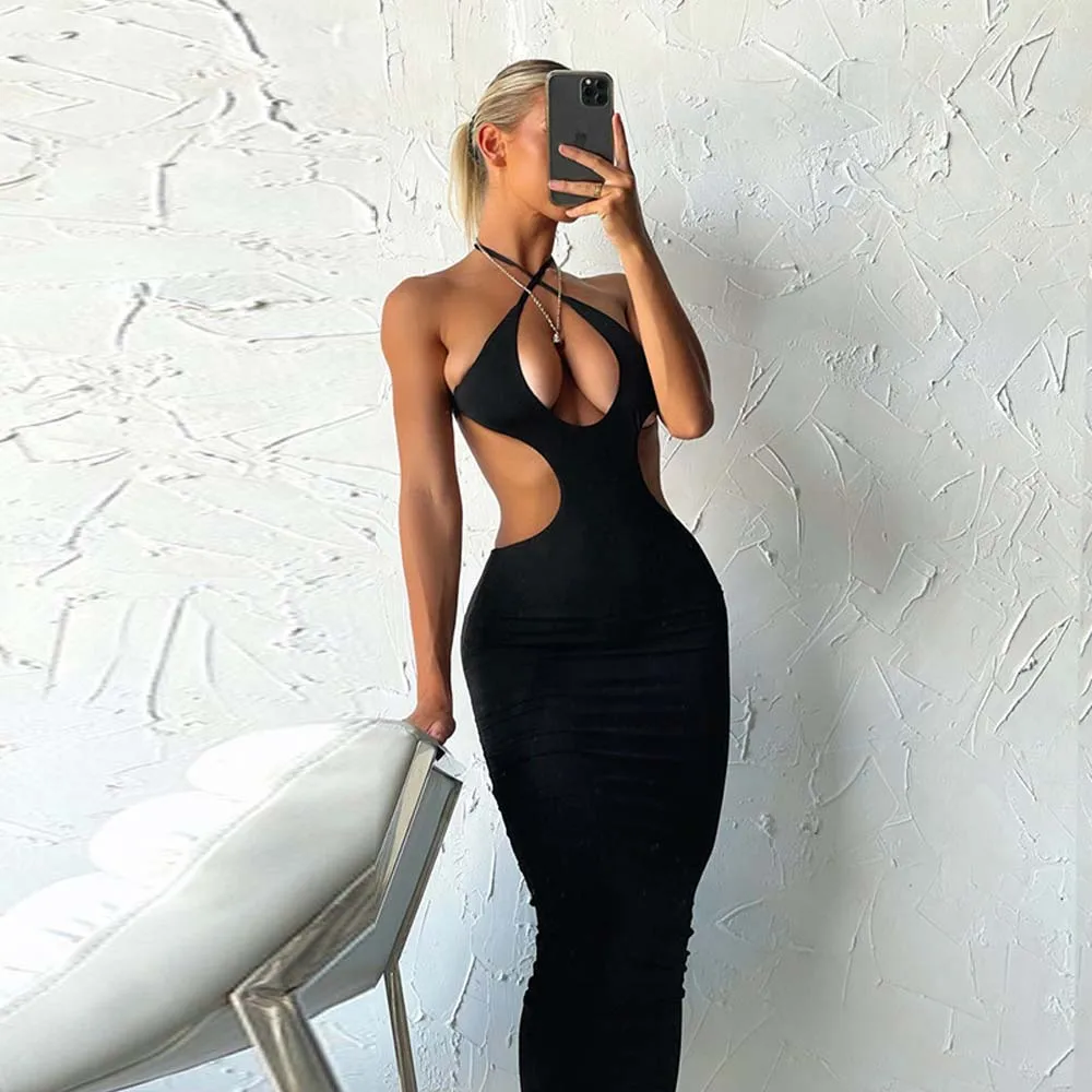 Women Sexy Dress Fashion Night Club Hollow Out Patchwork Slim Pullover Solid Color Ladies Suspender Dress Summer Party Dress
Women Sexy Dress Fashion Night Club Hollow Out Patchwork Slim Pullover Solid Color Ladies Suspender Dress Summer Party Dress